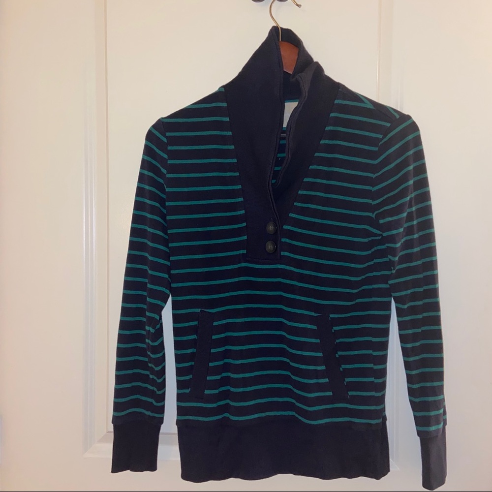 Banana Republic striped quarter button Pullover